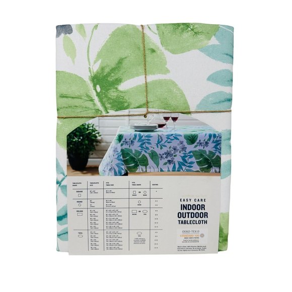 Tommy Bahama Tablecloth Tropical Leaves 60" x 84" Easy Care Indoor Outdoor - Picture 2 of 3